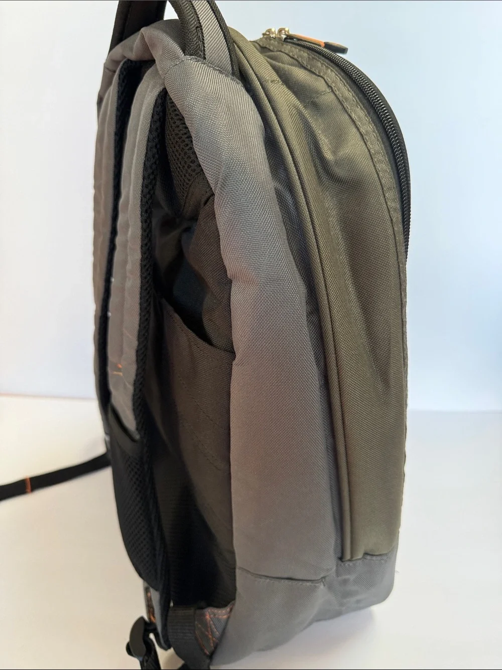 Timberland Backpack/ Laptop Bag Olive and Gray with Orange Accents